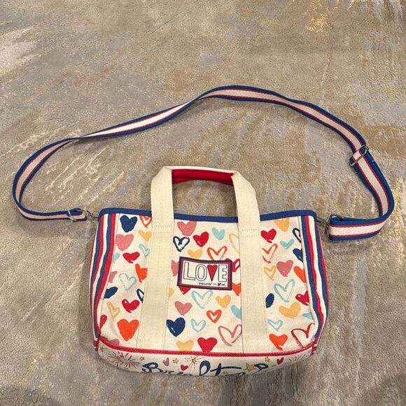 Rare BRIGHTON Red White and You Mini Canvas Tote - LIKE NEW! Perfect for V-Day - Picture 1 of 10